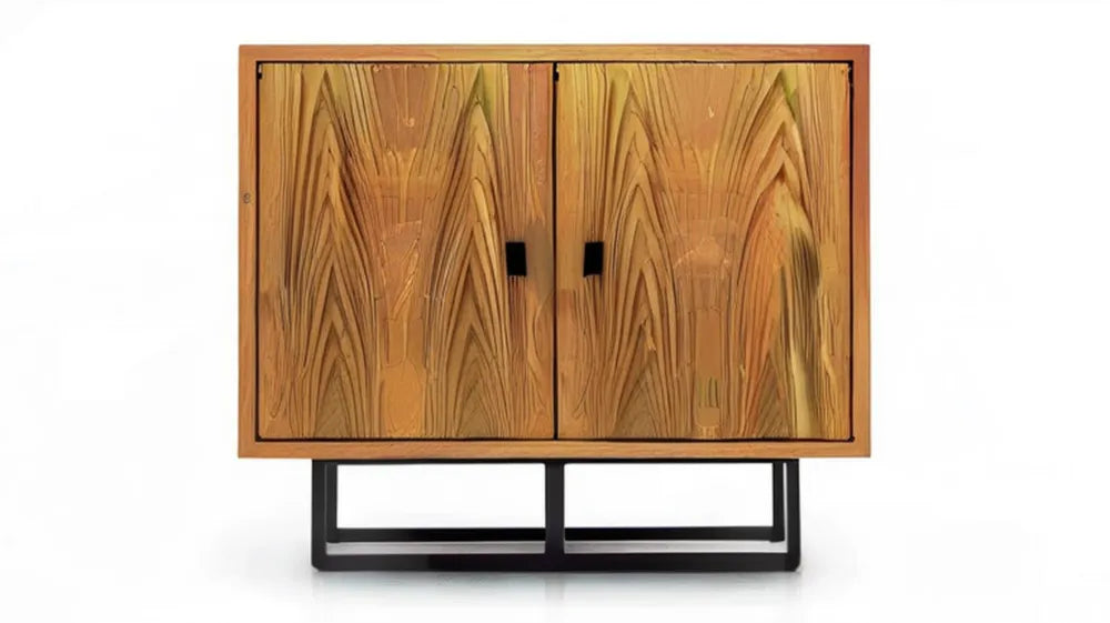 Kredens z litego drewna mango brązowo-czarny 120 × 45 × 120 cm