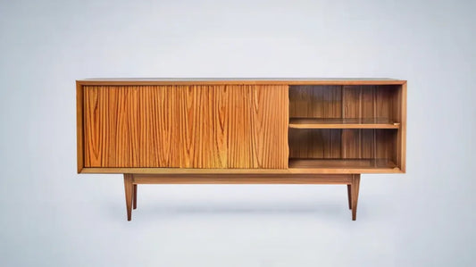 Brązowy kredens z fornirem dębowym, 180 × 45 × 85 cm
