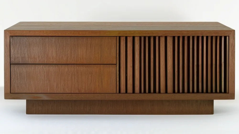 Kredens z fornirem orzechowym, brązowy, 160 × 45 × 75 cm