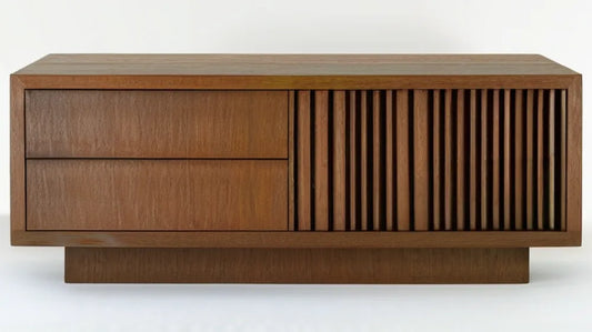 Kredens z fornirem orzechowym, brązowy, 160 × 45 × 75 cm