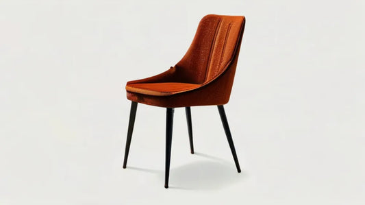 Tapicerowane krzesło do jadalni z aksamitu poliestrowego, ceglastobrązowe/czarne, 58 × 62 × 85 cm