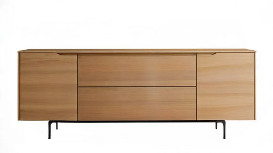 Kredens z forniru dębowego na czarnym stelażu 180 x 45 x 75 cm