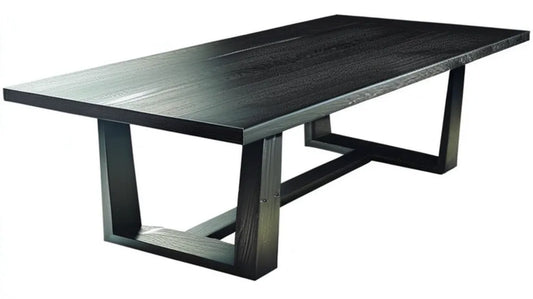 Prostokątny stół czarny z blatem MDF i stalową podstawą 160 x 90 x 75 cm